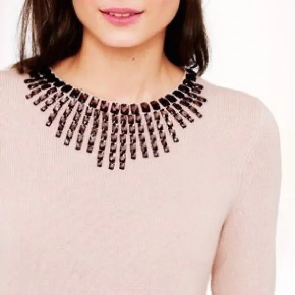 J. Crew - Blush Pink Jeweled Starburst Sweater - Picture 3 of 3